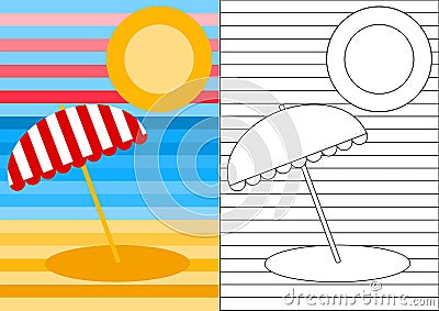 Color activity page beach landscape