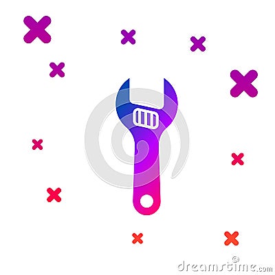 Color Adjustable wrench icon isolated on white background. Gradient random dynamic shapes. Vector Vector Illustration
