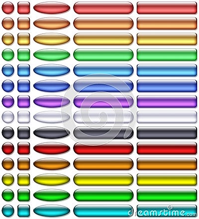 Color aqua-gel buttons Stock Photo