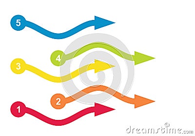 Color arrows, abstract flow illustration Vector Illustration