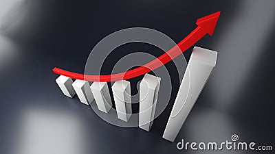 Color arrows, business indicators. 3D graphics Stock Photo