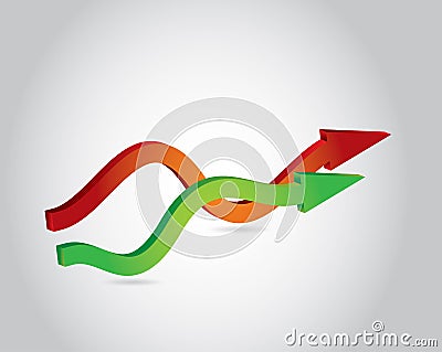 Color arrows set Vector Illustration