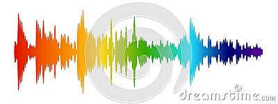 Color audio wave. Music sound recording digital studio equalizer with vibration graphic dj song vector banner Vector Illustration