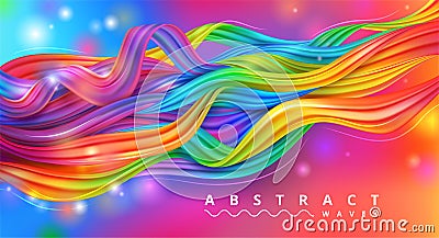 Color background. Abstract wave, paint splash design, liquid flow pattern, ink art. Web banner template. Acrylic paint Vector Illustration