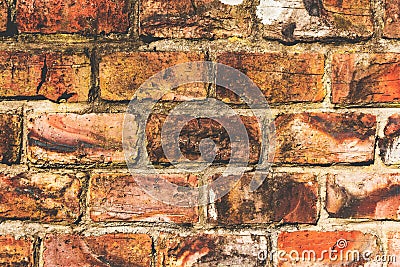 A color background image of an old brick wall. Stock Photo