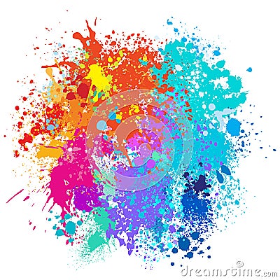 Color background of paint splashes Vector Illustration