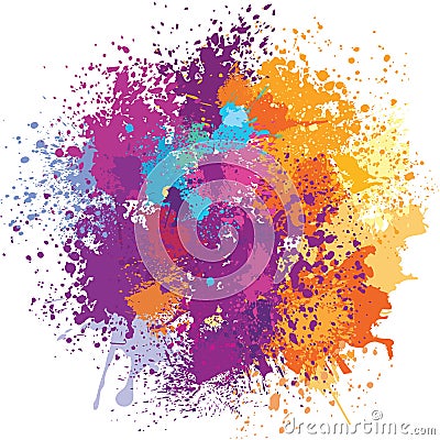 Color background of paint splashes Vector Illustration