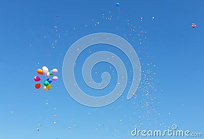 Color ballons in the blue sky Stock Photo
