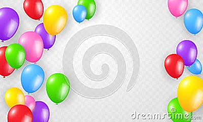color balloons concept design template holiday Happy Day, Vector Illustration