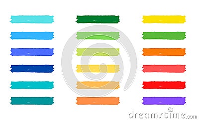 Color banners drawn with markers Stock Photo