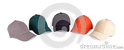 Color baseball caps Stock Photo