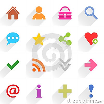 Color basic sign flat icon Vector Illustration