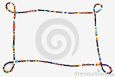 Color beads frame. Stock Photo