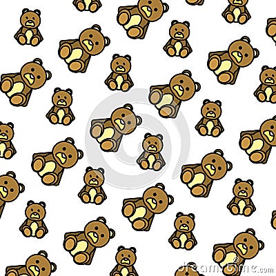 Color bear teddy cute toy background Vector Illustration