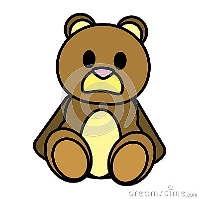 Color bear teddy cute toy childhood Vector Illustration