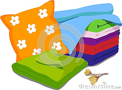 Color bed linen Vector Illustration