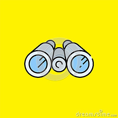 Color binocular line icon Vector Illustration