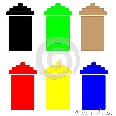 Color bins isolated on white background Vector Illustration