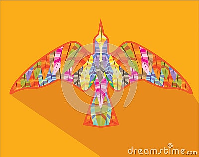 Color bird top view Vector Illustration