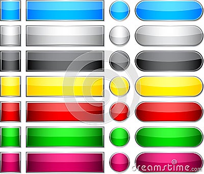 Color blank buttons. Vector Illustration