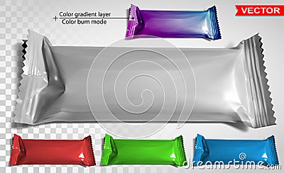 Color blank polyethylene package for snack product Vector Illustration