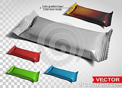 Color blank polyethylene package for snack product Vector Illustration