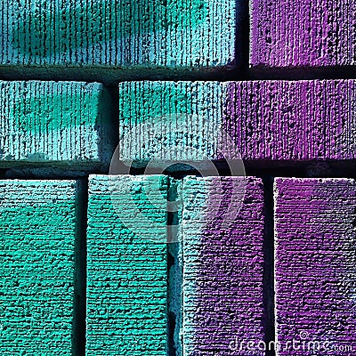 Color blend on brick wall Stock Photo