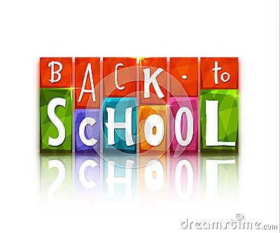 Color blocks with back to school text. Vector Vector Illustration