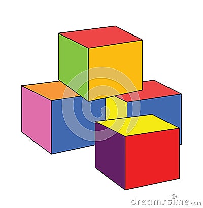 Color blocks clip art illustration vector isolated Vector Illustration