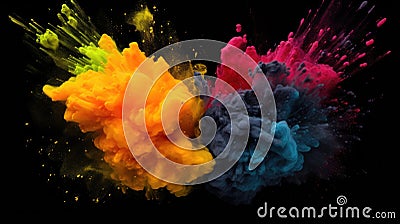 color bomb against pitch black - stock concepts Stock Photo