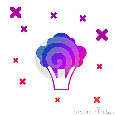 Color Broccoli icon isolated on white background. Gradient random dynamic shapes. Vector Vector Illustration