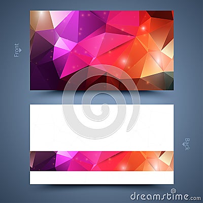 Color business card template. Abstract background Vector Illustration