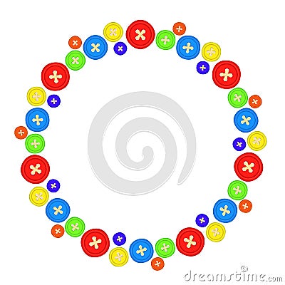 color buttons round frame art design Vector Illustration