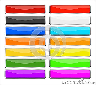 Color buttons set Vector Illustration