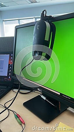 color calibrator, monitor color calibrating machine, colorimeter, color optimization, monitor, office Stock Photo