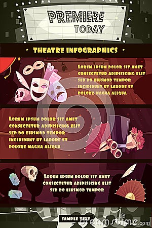 Theatre Infographic Illustration Vector Illustration