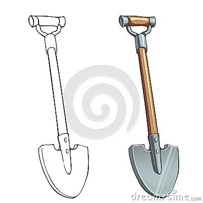 Color cartoon shovel Stock Photo