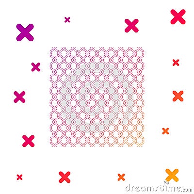 Color Chain Fence icon isolated on white background. Metallic wire mesh pattern. Gradient random dynamic shapes. Vector Vector Illustration