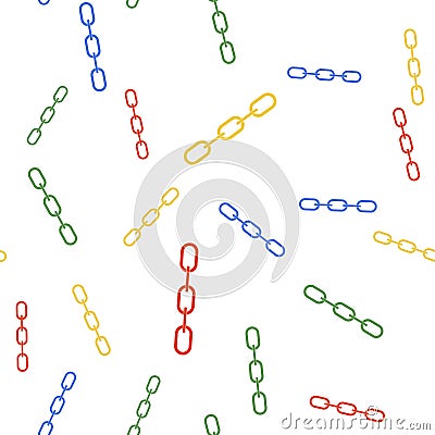 Color Chain link icon isolated seamless pattern on white background. Link single. Vector Vector Illustration