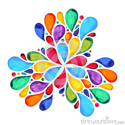 7 color of chakra mandala symbol concept, flower floral leaf Cartoon Illustration