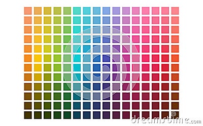 Color chart designer tool texture pattern background. Color palette. Table color shades. Color harmony. Trend colors. Vector Vector Illustration