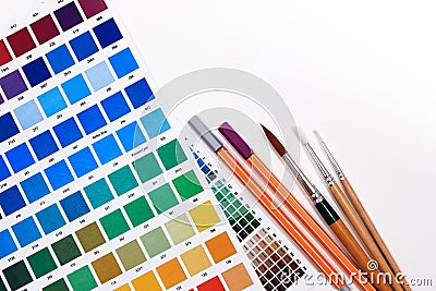 Color chart guide to creative color combinations. Stock Photo