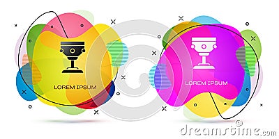 Color Christian chalice icon isolated on white background. Christianity icon. Happy Easter. Abstract banner with liquid Vector Illustration