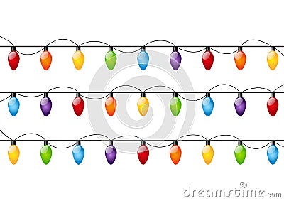 Color Christmas light bulbs Vector Illustration