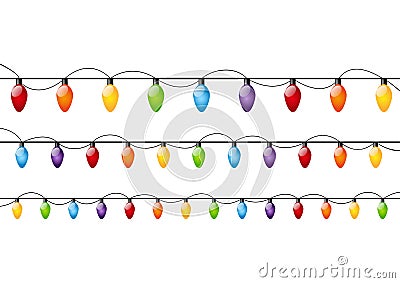 Color Christmas light bulbs Vector Illustration