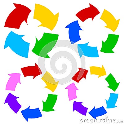 Color circle arrows set Vector Illustration