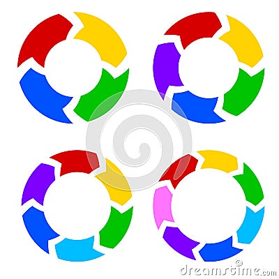 Color circle arrows set vector Vector Illustration