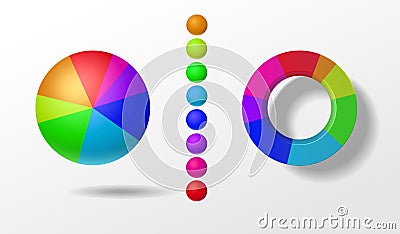 Color circular diagrams Cartoon Illustration