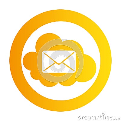 Color circular emblem with mail cloud service Vector Illustration