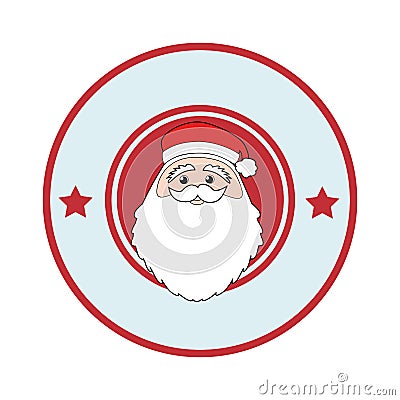 Color circular frame with face of santa claus Vector Illustration